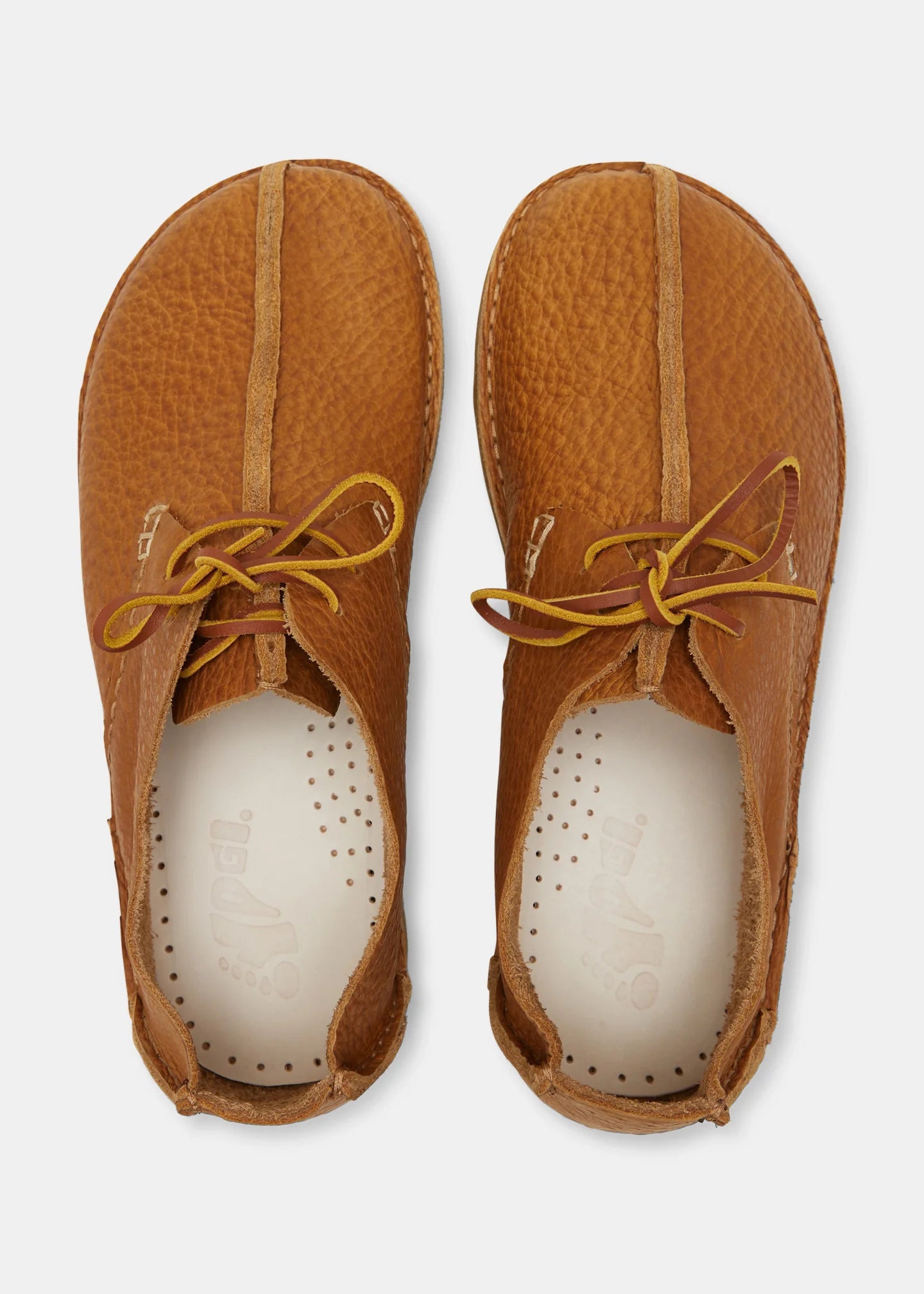 Centre Seam Textured Ostrich Leather Shoe — HONEY