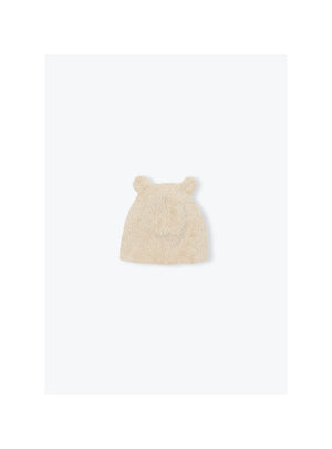 Malo Chapka Twill Fur Baby Hat — BEIGE