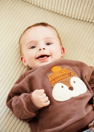 Gibson Baby Sweatshirt Squirrel BIO — MARRON GLACE