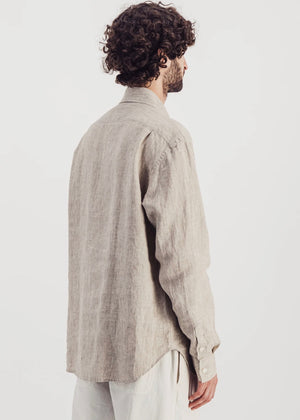 Everyday Linen Shirt — BEIGE CHECKS