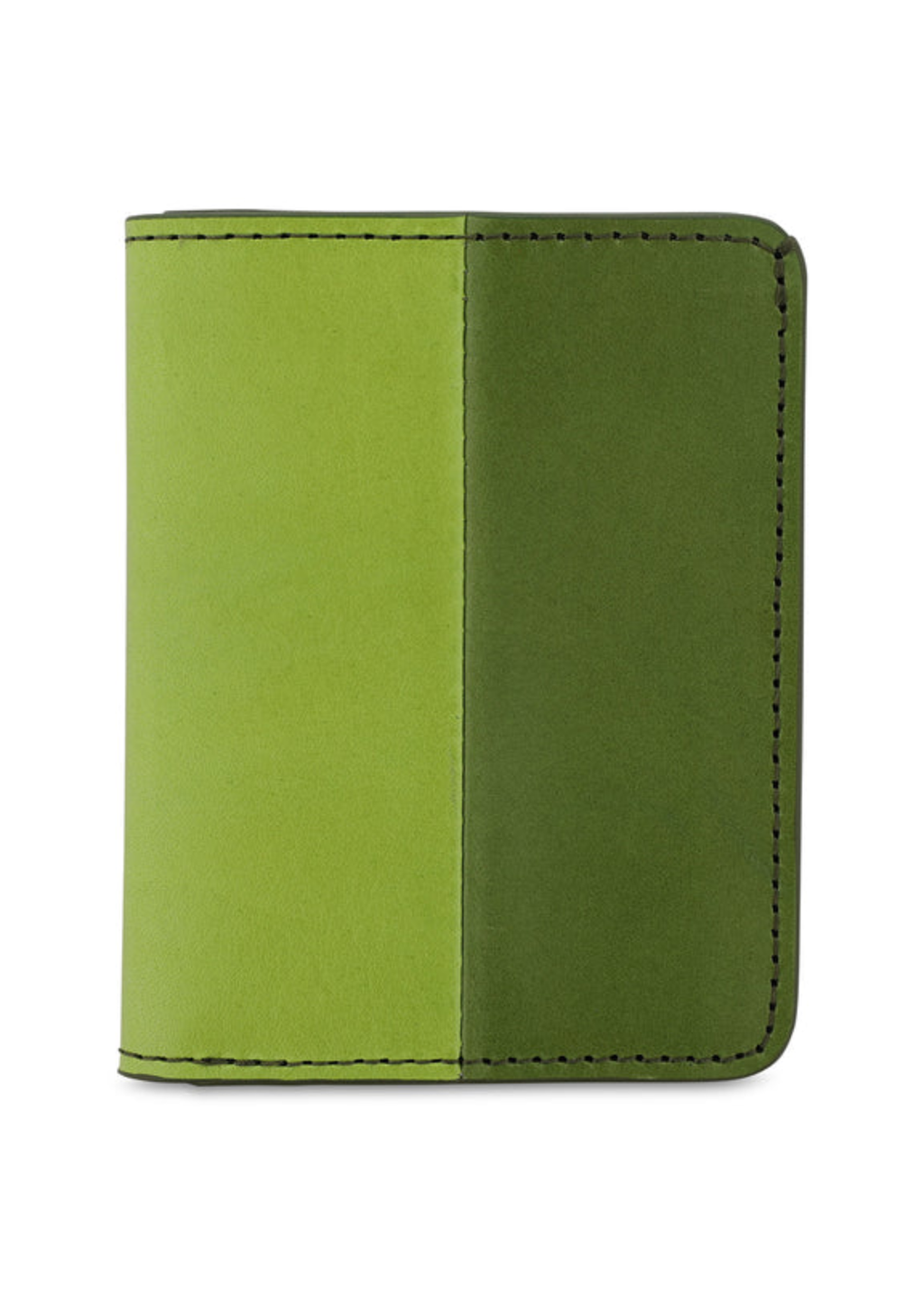 Slim Leather Wallet Vertical — CLOROFILA / LIME