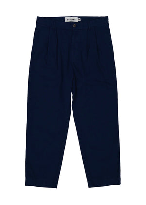 Pleats Twill Pants — INDIGO