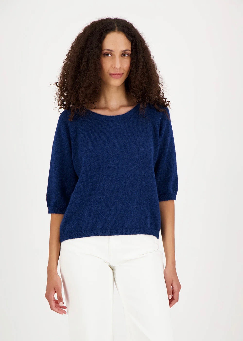 Esther Round Neck Sweater — BLUE