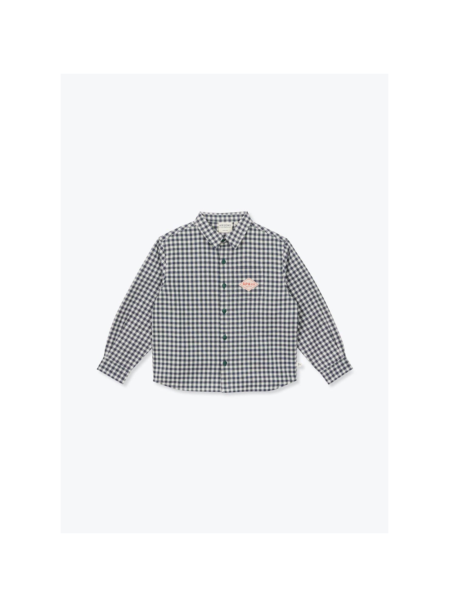 Gaetan Gingham Shirt GOTS  — GREEN