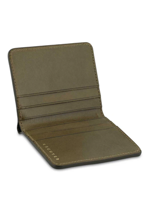Slim Leather Wallet Horizontal — KHAKI / NAVY
