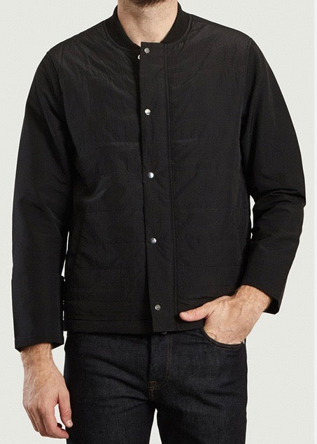 Two Tone Wadded Contour Jacket — BLACK