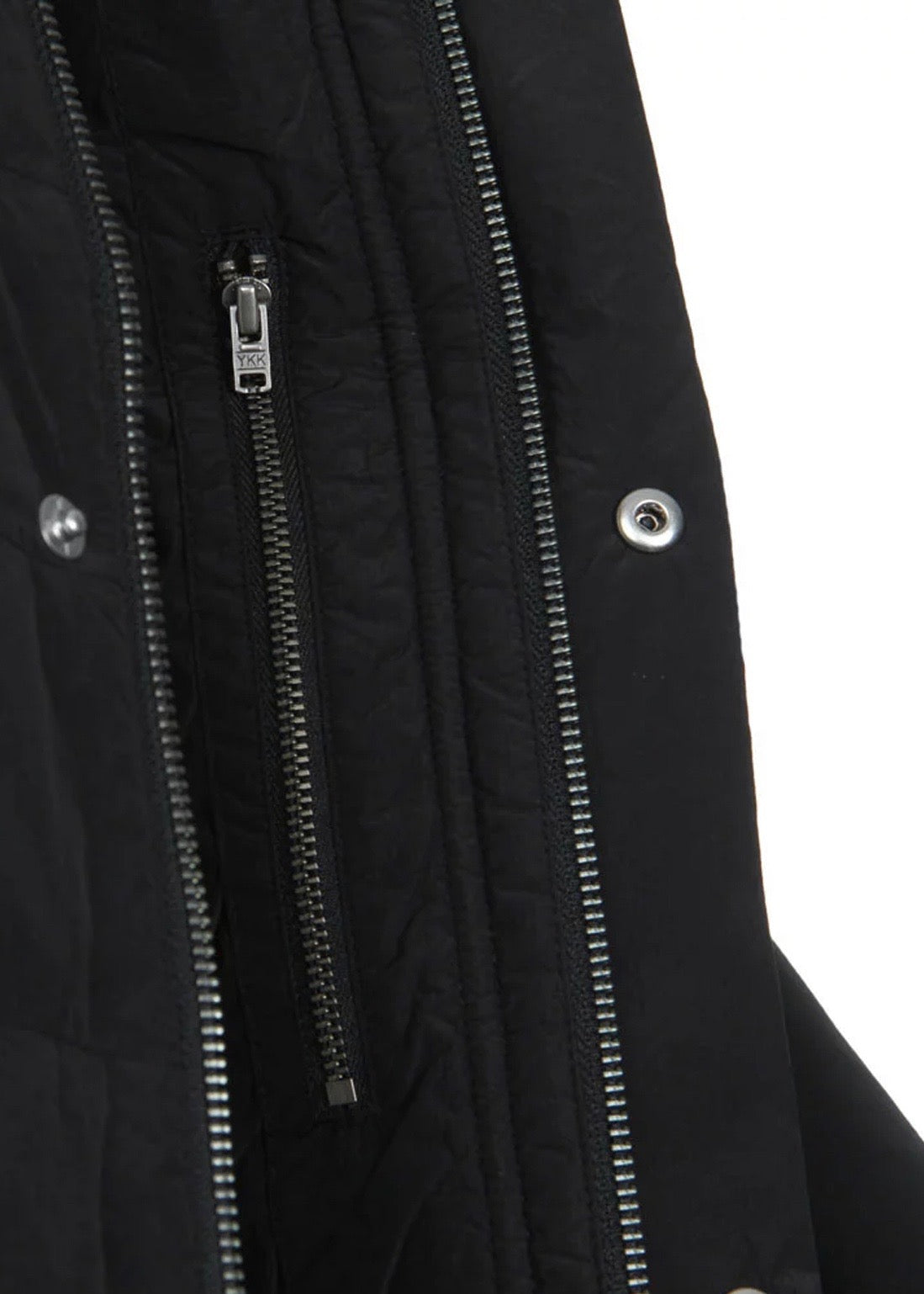 Two Tone Wadded Contour Jacket — BLACK