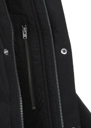 Two Tone Wadded Contour Jacket — BLACK