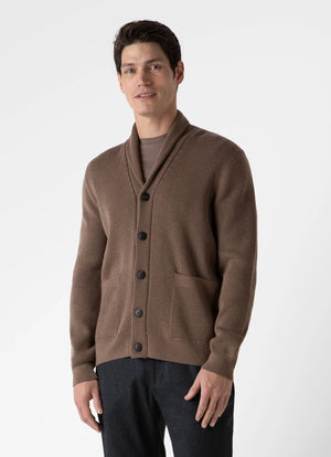 Ribbed Shawl Neck Cardigan