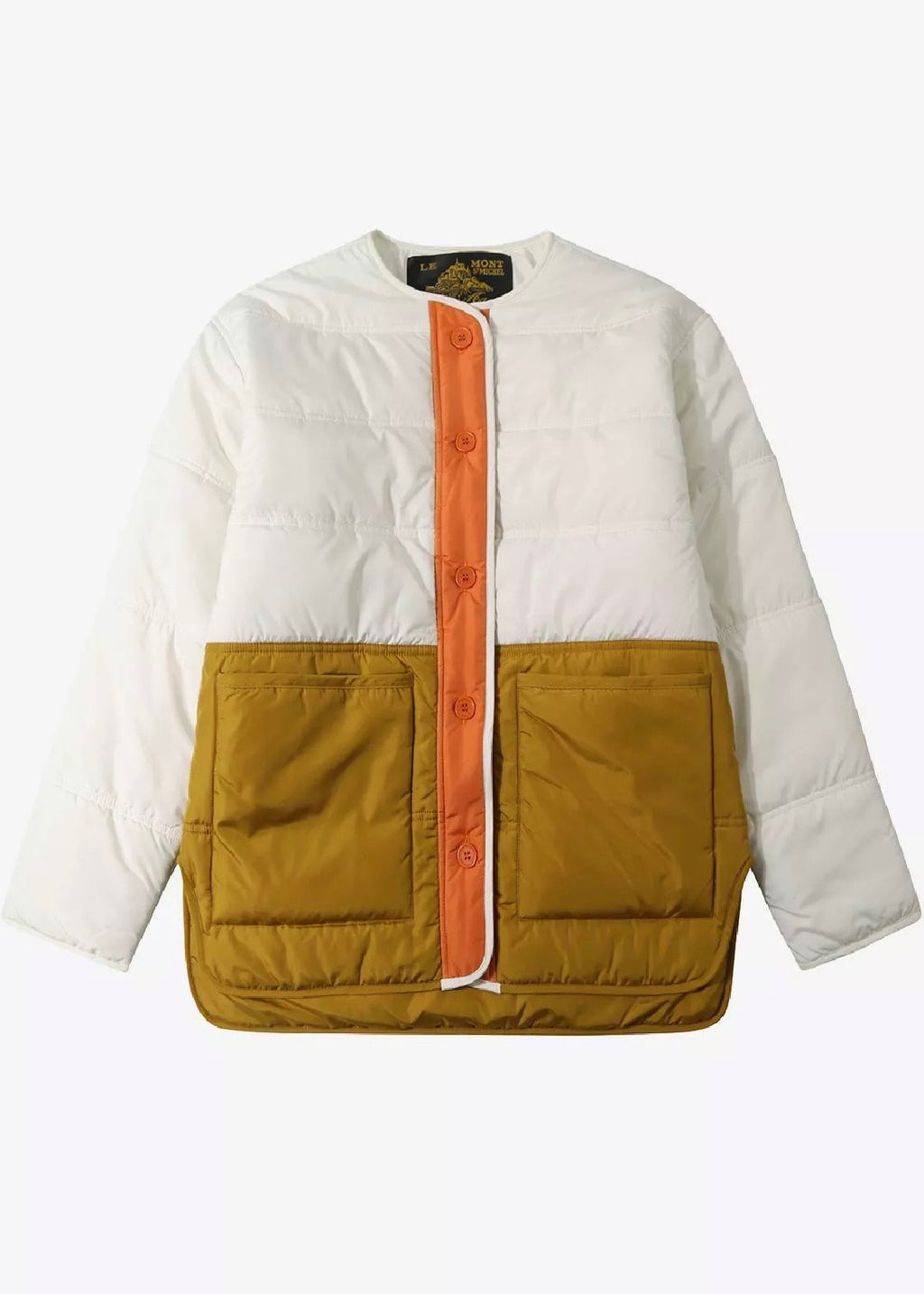 Milio Tricolor Padded Jacket — WHITE / GOLD / ORANGE