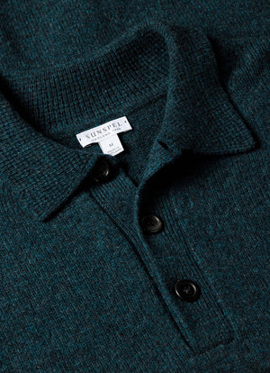 Lambswool Polo Shirt - Peacock