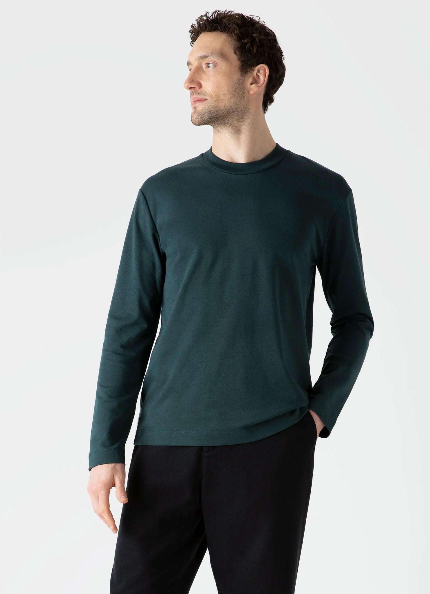 Long Sleeve Heavyweight T Shirt - Peacock