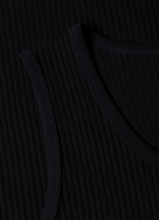Linear Mesh Tank Top — BLACK