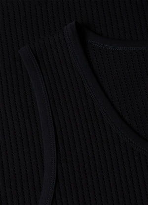 Linear Mesh Tank Top — BLACK