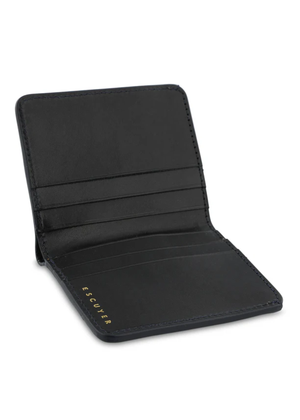 Slim Leather Wallet Vertical — MARINE / NAVY