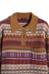 Slorn Norvegian Polo Collar Sweater - Fox