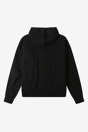 Tiny Logo Brushed Cotton Hoodie — BLACK