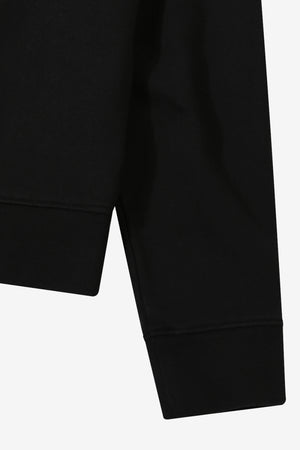 Tiny Logo Brushed Cotton Hoodie — BLACK