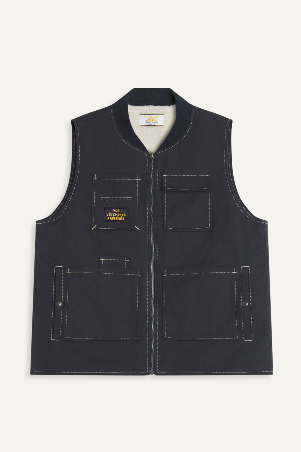 Versi canvas Sleeveless Utility Vest — NAVY
