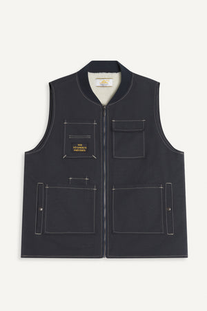 Versi canvas Sleeveless Utility Vest — NAVY