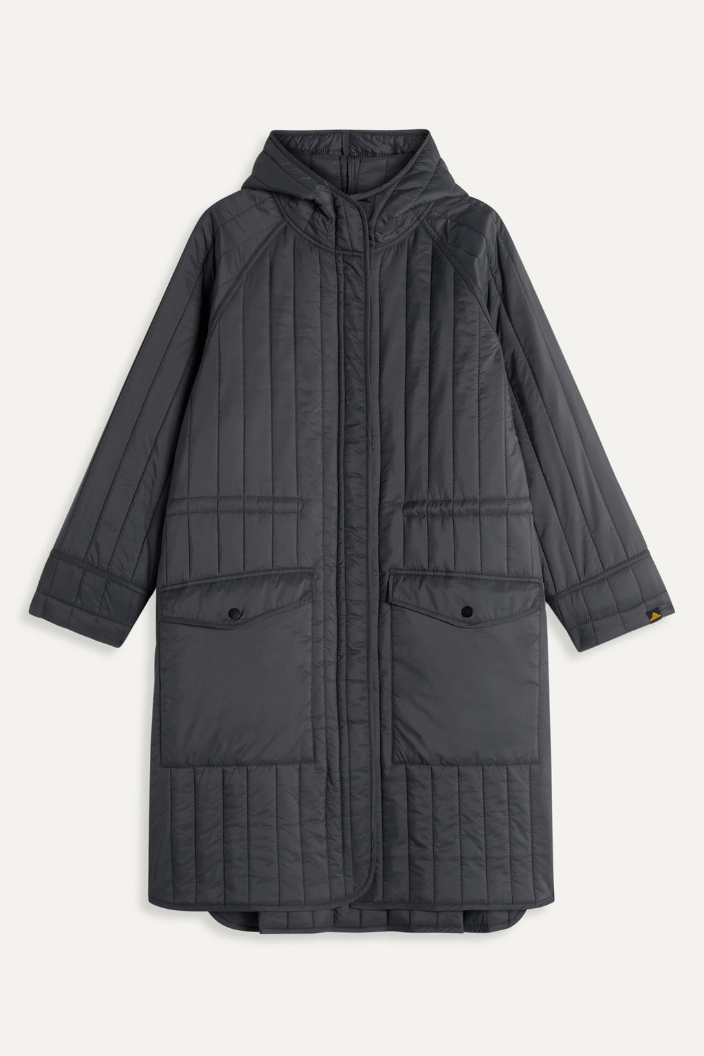 Mandy Quilted Overcoat — CHARCOAL