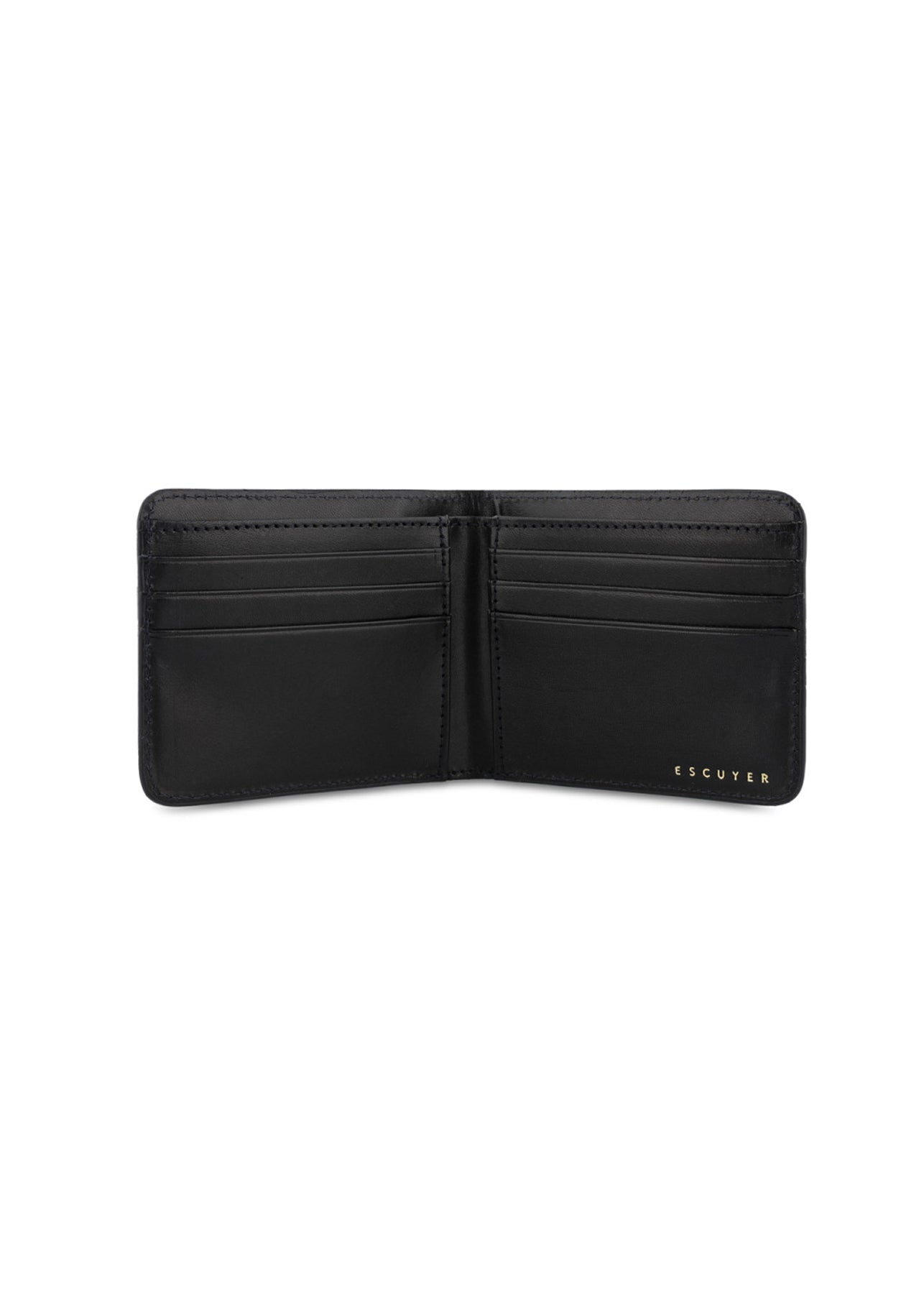 Billfold Leather Wallet — BLACK BLUE