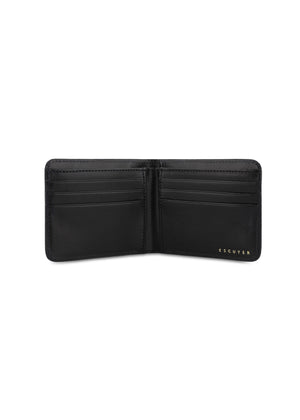 Billfold Leather Wallet — BLACK BLUE