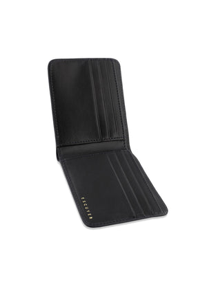 Billfold Leather Wallet — BLACK BLUE