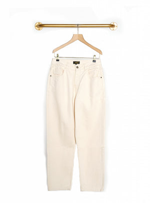 Boyfriend Denim Trousers — WHITE
