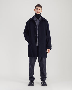 Caufield Wool Coat — NAVY