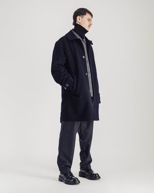Caufield Wool Coat — NAVY