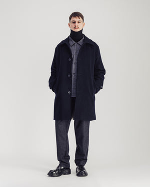 Caufield Wool Coat — NAVY