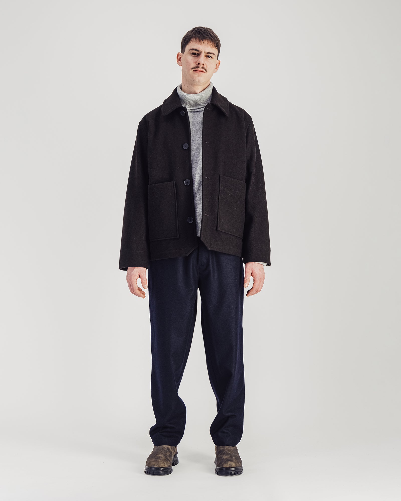 Dubliner Wool Coat — DARK BROWN