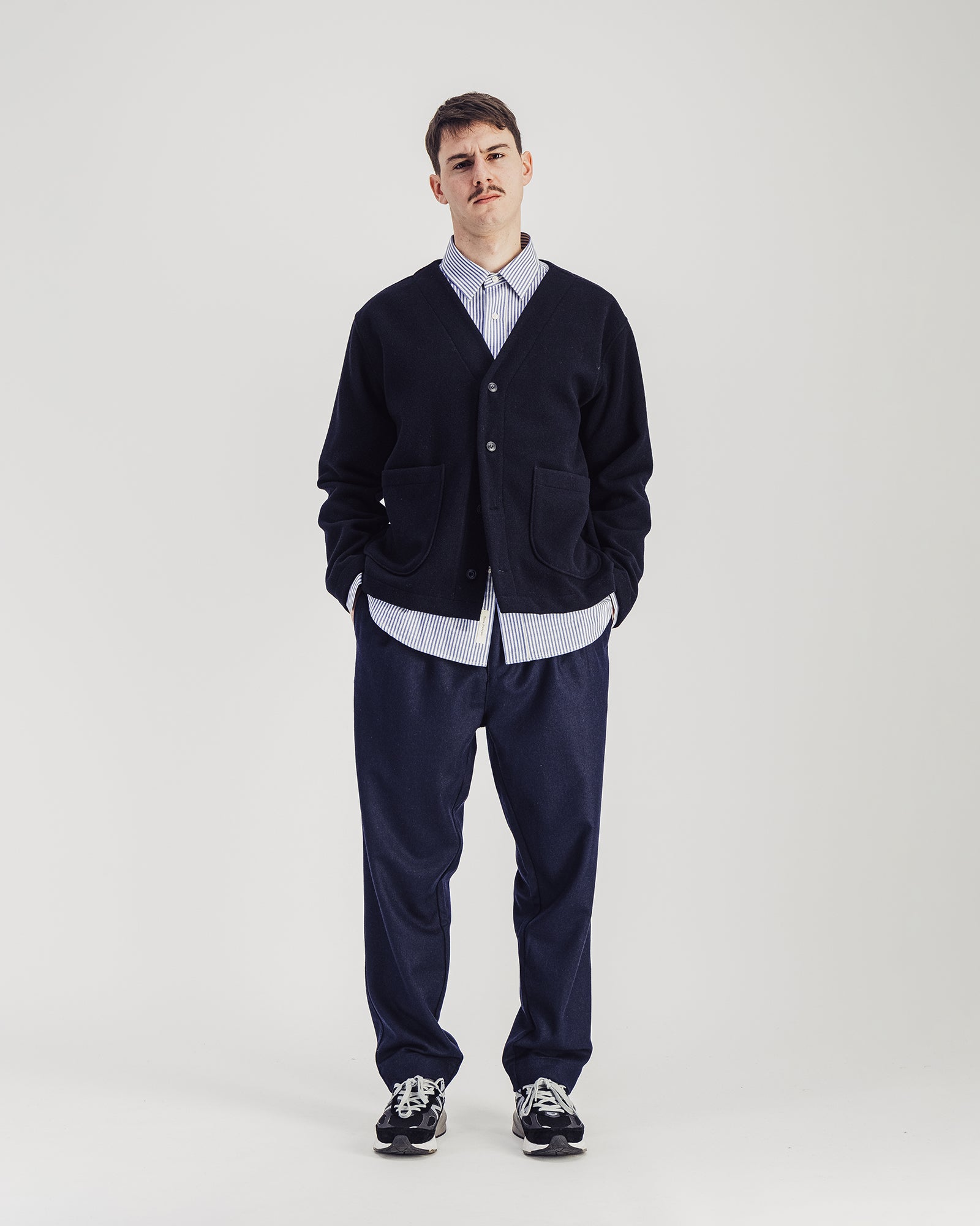 Manager Wool V-neck Jacket — NAVY
