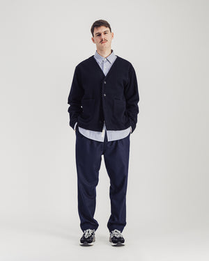 Manager Wool V-neck Jacket — NAVY