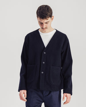 Manager Wool V-neck Jacket — NAVY