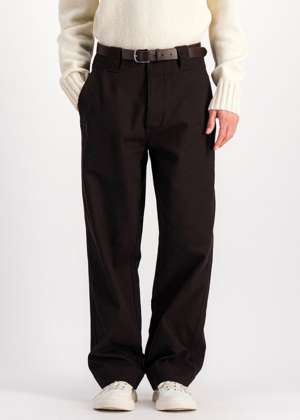 Dad Twill Pants — DARK BROWN