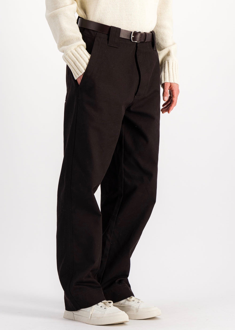 Dad Twill Pants — DARK BROWN