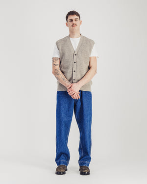 Simon Sleeveless Cardigan — STONE MEL