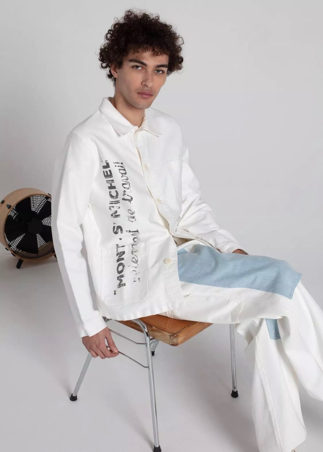 Pino Denim Pants — WHITE / BLUE