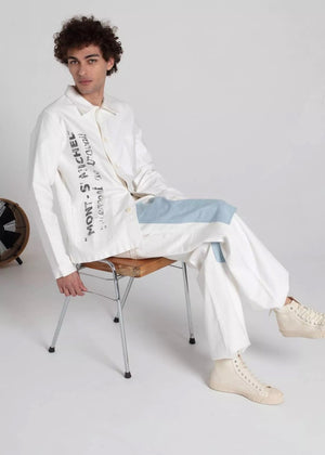 Pino Denim Pants — WHITE / BLUE