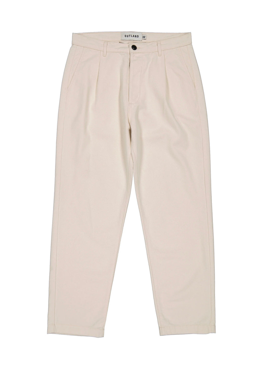 Pleats Twill Pants — ECRU