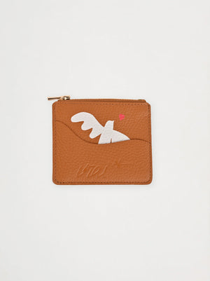 Leather Card Holder — SABLES NATUREL / CARAMEL
