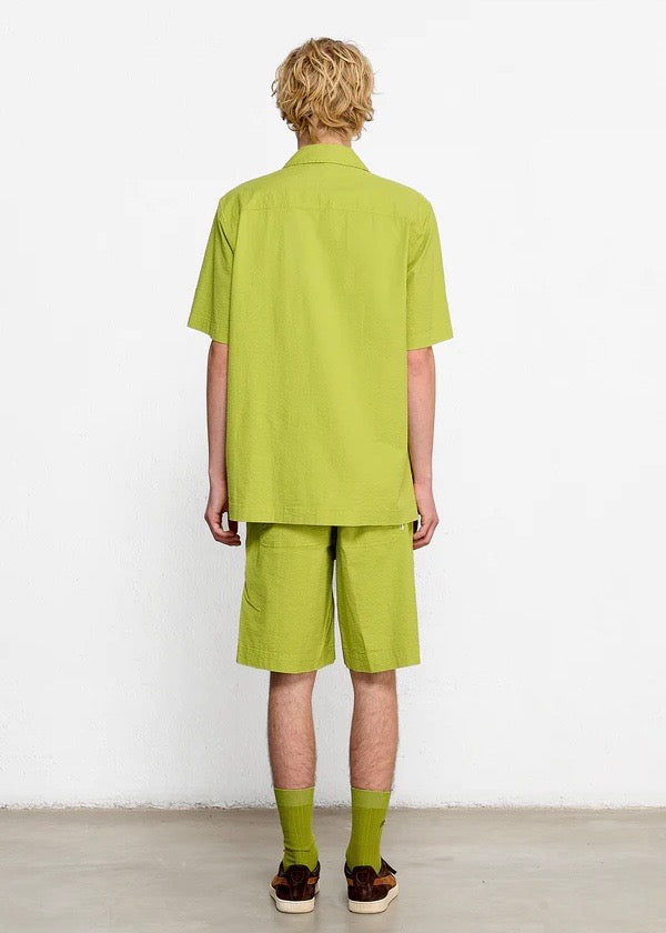 Seersucker Short Sleeve Shirt — GREEN