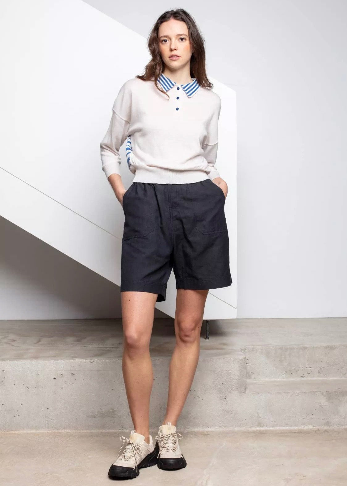 Sovine Stripes Sweater — WHITE / BLUE