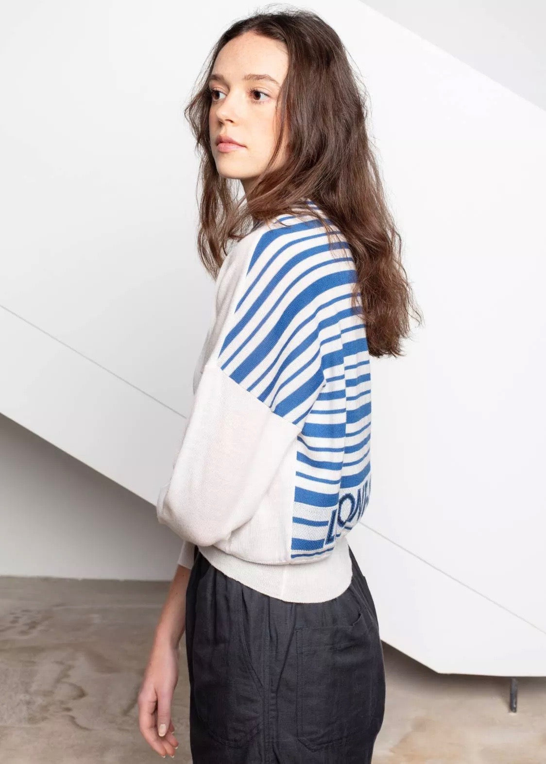 Sovine Stripes Sweater — WHITE / BLUE