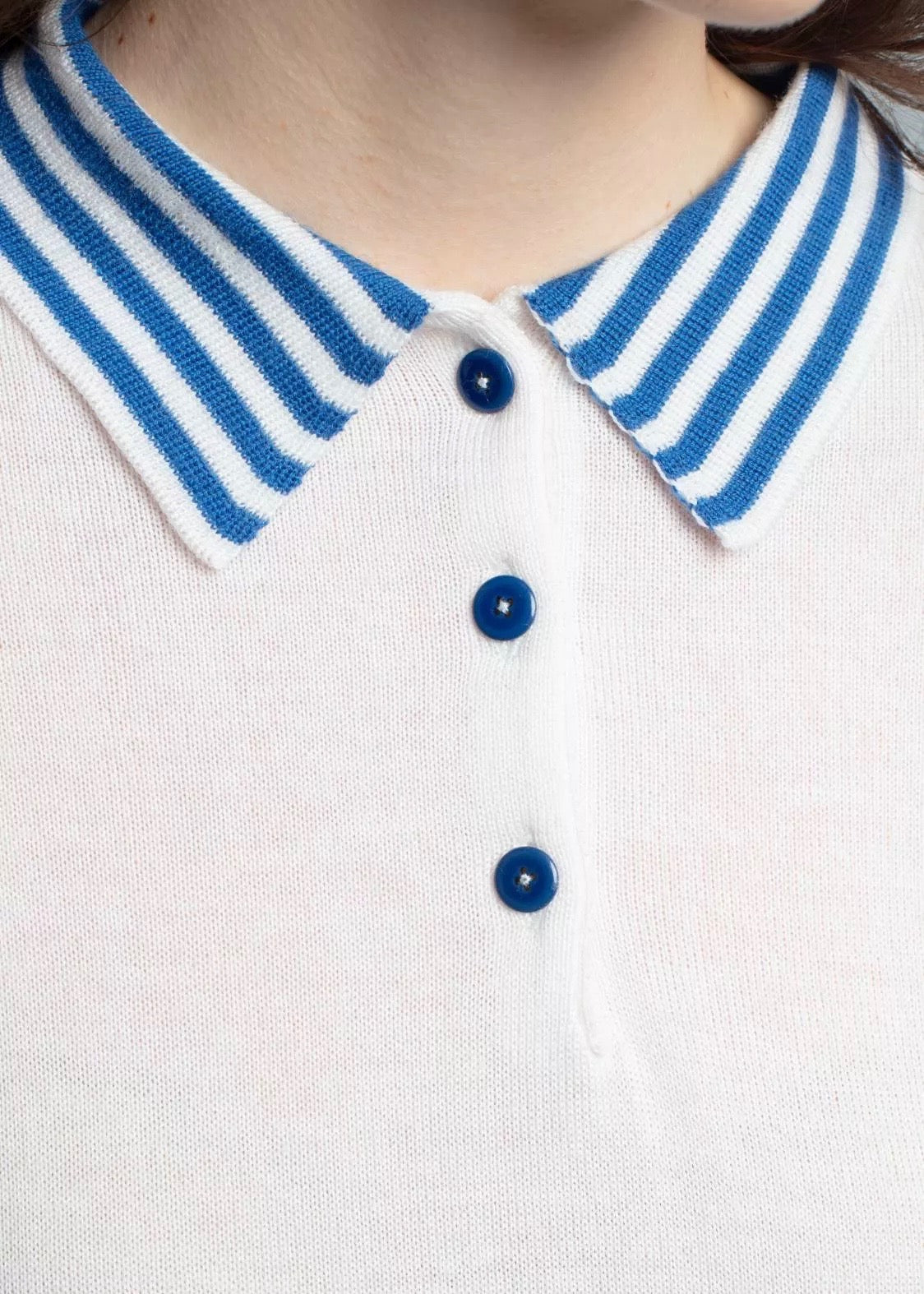 Sovine Stripes Sweater — WHITE / BLUE