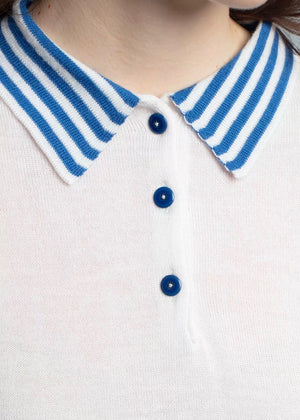 Sovine Stripes Sweater — WHITE / BLUE