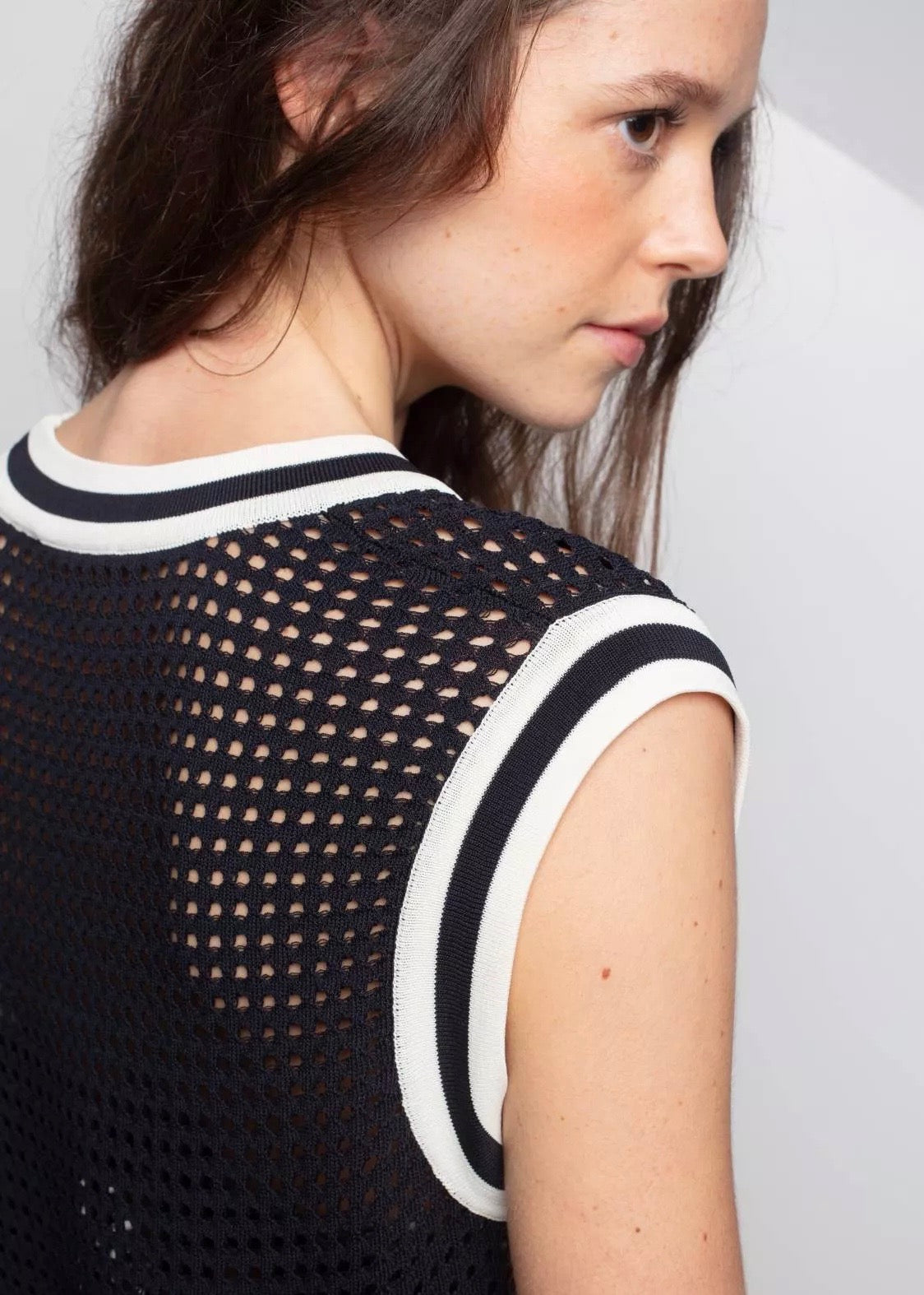 Spila Eyelet Tank Top — BLACK