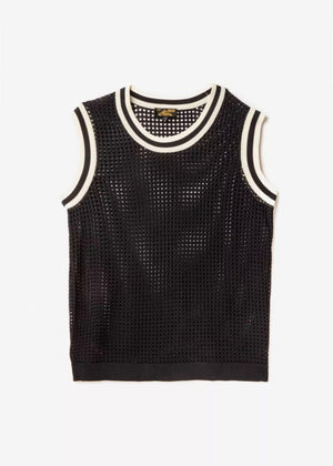 Spila Eyelet Tank Top — BLACK
